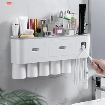 Creative Toothbrush Rack Free Punching Brushing Cup Wall Hanging Bathroom Storage Automatic Toothpaste Squeezing Device
Creative Toothbrush Rack Free Punching Brushing Cup Wall Hanging Bathroom Storage Automatic Toothpaste Squeezing Device