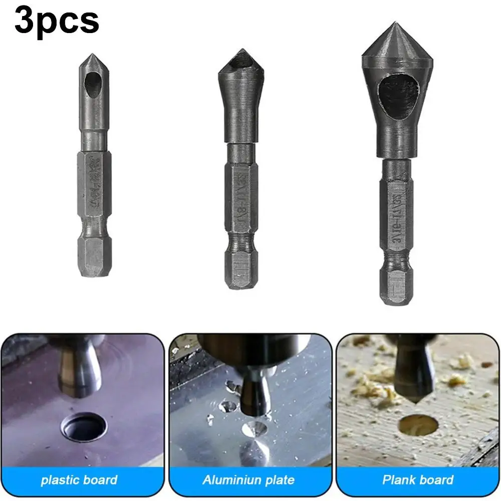 3-Piece Countersink Drill Bit 90-Degree 1/4" Shank Ball Bearing Punch Tool Set Woodworking Tool
3-Piece Countersink Drill Bit 90-Degree 1/4" Shank Ball Bearing Punch Tool Set Woodworking Tool