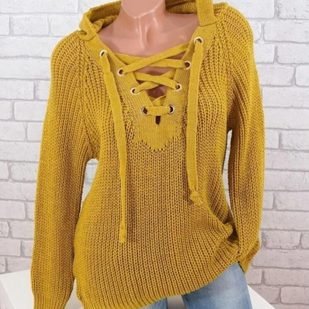 CYSINCOS Women V Neck Knitted Lace -Up Sweaters Striped Bandage Cross Ties Pullovers Female Loose Casual Knitwears Jumpers Tops
CYSINCOS Women V Neck Knitted Lace -Up Sweaters Striped Bandage Cross Ties Pullovers Female Loose Casual Knitwears Jumpers Tops