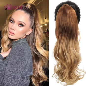 HUAYA Ponytail Synthetic Hairpiece Long Curly False Tail Wrap on Clip Hair Extensions Ombre Brown Pony Tail Blonde Fack Hair
HUAYA Ponytail Synthetic Hairpiece Long Curly False Tail Wrap on Clip Hair Extensions Ombre Brown Pony Tail Blonde Fack Hair