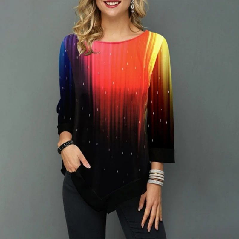 Plus Size 5XL 3/4 Sleeve Women's Tunic Blouse Spring 2020 Summer Print Irregular Hem Ladies Tunics Casual Female Blouses Tops
Plus Size 5XL 3/4 Sleeve Women's Tunic Blouse Spring 2020 Summer Print Irregular Hem Ladies Tunics Casual Female Blouses Tops