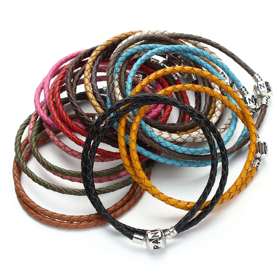 2020 New Fashion Double layer Braided Leather Bracelet Men Women Magnetic Clasps Charm Bracelets Pulseras Male Female Jewelry | Украшения и