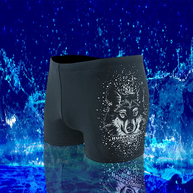 

Summer New Style MEN'S Swimming Trunks Quick-Dry Breathable Fashion Wolf Head Printed Swimming Trunks Boxer Surfing Beach Hot Sp