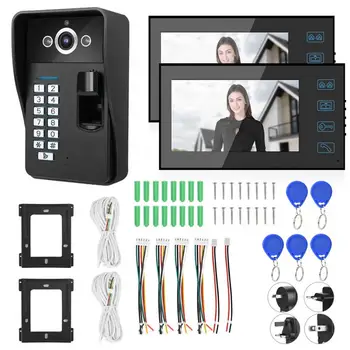 7in Fingerprint RFID Password Video Intercom 2 Monitor Wired Doorbell Access System100-240V
7in Fingerprint RFID Password Video Intercom 2 Monitor Wired Doorbell Access System100-240V
