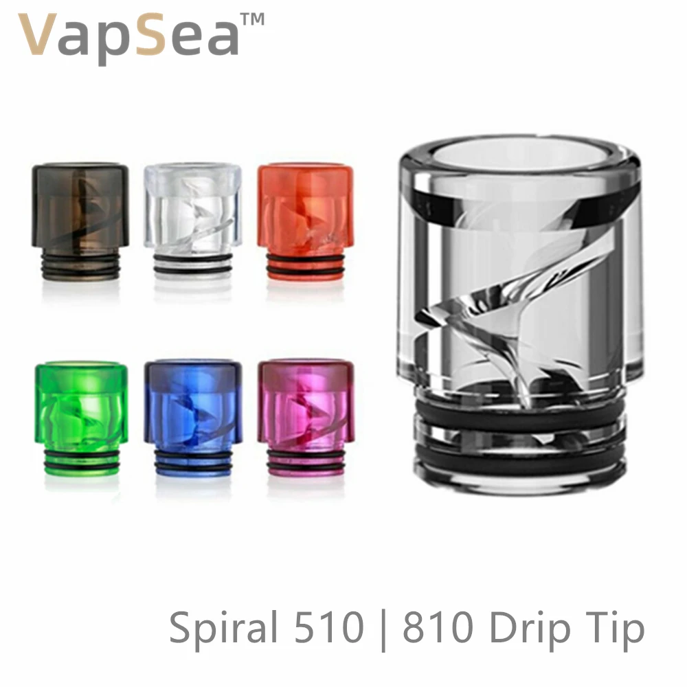 

Spiral MTL 510 810 Drip Tip Wide Bore MouthPiece Anti Spit-Back DripTip 810 For Atomizer RTA RBA