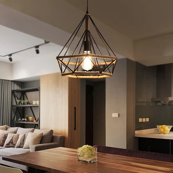 Retro Manila Rope Twined Diamond Lightshade Ceiling Chandelier Decorative Hanging Light for Home Shop Restaurant Decoration
Retro Manila Rope Twined Diamond Lightshade Ceiling Chandelier Decorative Hanging Light for Home Shop Restaurant Decoration