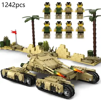 Military WW2 1242ps Army Model Tanks 4 In 1 Assemblage Building Blocks military weapon tank Building Block toys for kids gift
Military WW2 1242ps Army Model Tanks 4 In 1 Assemblage Building Blocks military weapon tank Building Block toys for kids gift