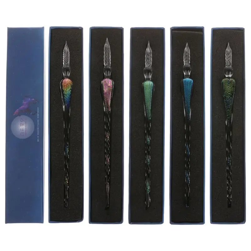 Vintage Handmade Starry Sky Crystal Glass Dip Signature Ink Fountain Pen Writing Tools With Gift Box
Vintage Handmade Starry Sky Crystal Glass Dip Signature Ink Fountain Pen Writing Tools With Gift Box