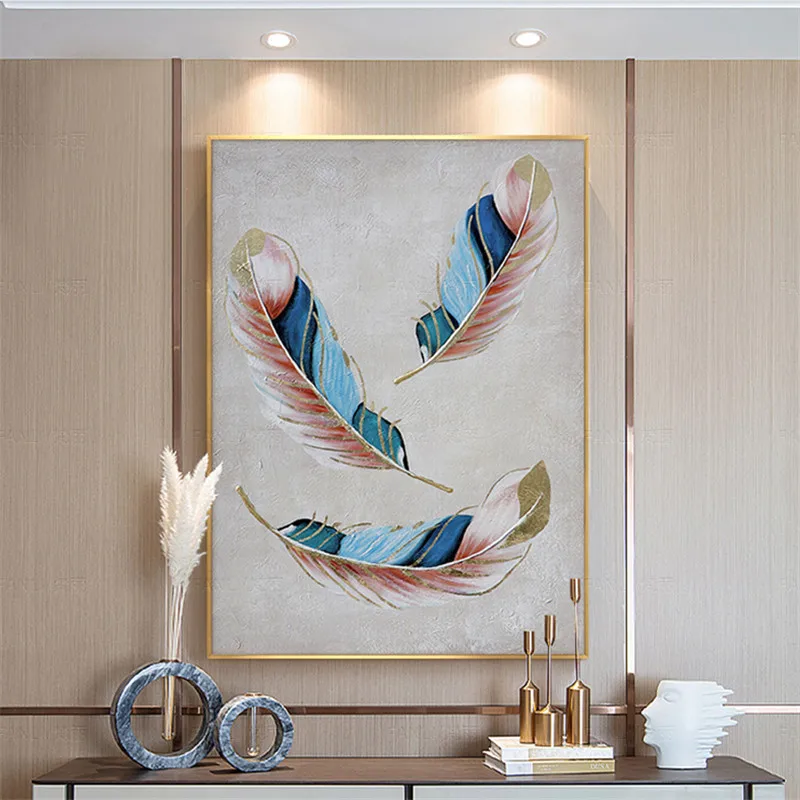 100% handmade oil painting modern home decoration picture gold foil feather canvas painting
100% handmade oil painting modern home decoration picture gold foil feather canvas painting