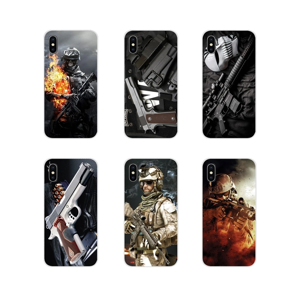 For Huawei Honor 4C 5C 6X 7 7A 7C 8 9 10 8C 8S 8X 9X 10I 20 Lite Pro Army Fan Weapons Guns Accessories Phone Cases Covers | Мобильные