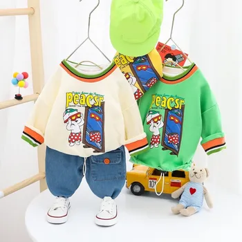 Autumn Baby Boys Clothing Sets Long Sleeve Sweatshirt T-shirts + Casual Denim Jeans Trousers Cartoon Children Kids 2Pcs Suits
Autumn Baby Boys Clothing Sets Long Sleeve Sweatshirt T-shirts + Casual Denim Jeans Trousers Cartoon Children Kids 2Pcs Suits