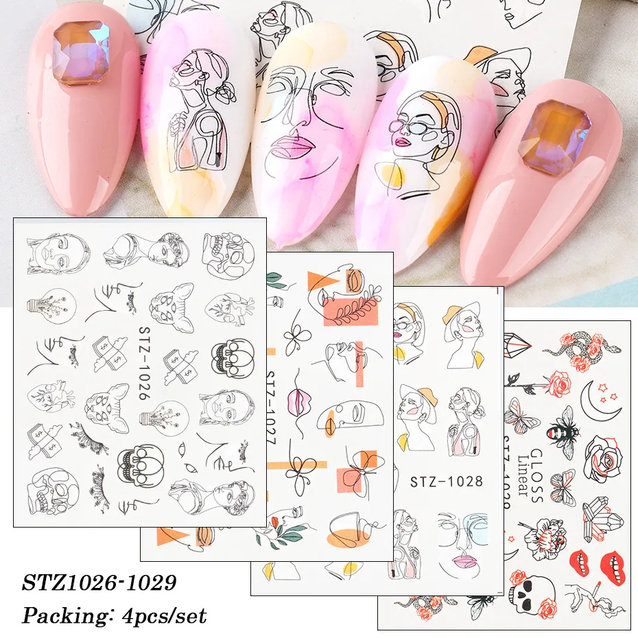 nail art 4pcs/set water nail decals and stickers for black face DIY manicure nail art watermark manicure slider nail tools
nail art 4pcs/set water nail decals and stickers for black face DIY manicure nail art watermark manicure slider nail tools