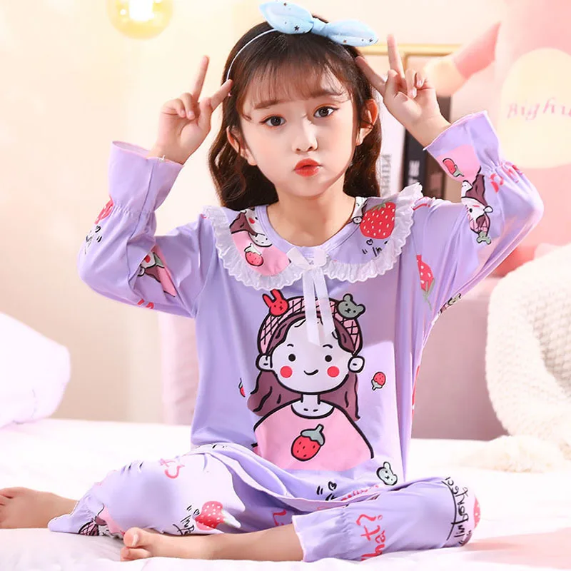 

2021 Summer Pajamas Fashion Homewear New Baby Girl Clothes For Girls Clothing Childrens Sets 2 Pieces Suit For 3-10 Years Old