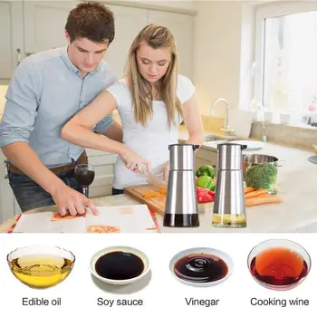 New Controllable Oil And Vinegar Dispenser 2 Packs, Kitchen Glass Olive Oil Bottle Set, Stainless Steel No Drip Design Small (32 
New Controllable Oil And Vinegar Dispenser 2 Packs, Kitchen Glass Olive Oil Bottle Set, Stainless Steel No Drip Design Small (32