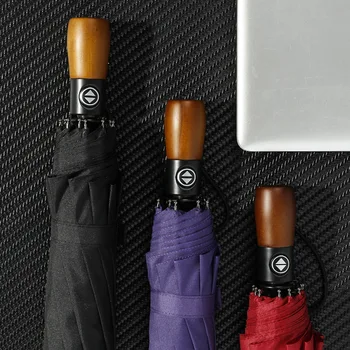 10 Ribs Windproof Large Umbrella With Creative Wooden Handle Three Fold Commercial Rain Umbrellas Gift Men's Umbrella Male
10 Ribs Windproof Large Umbrella With Creative Wooden Handle Three Fold Commercial Rain Umbrellas Gift Men's Umbrella Male