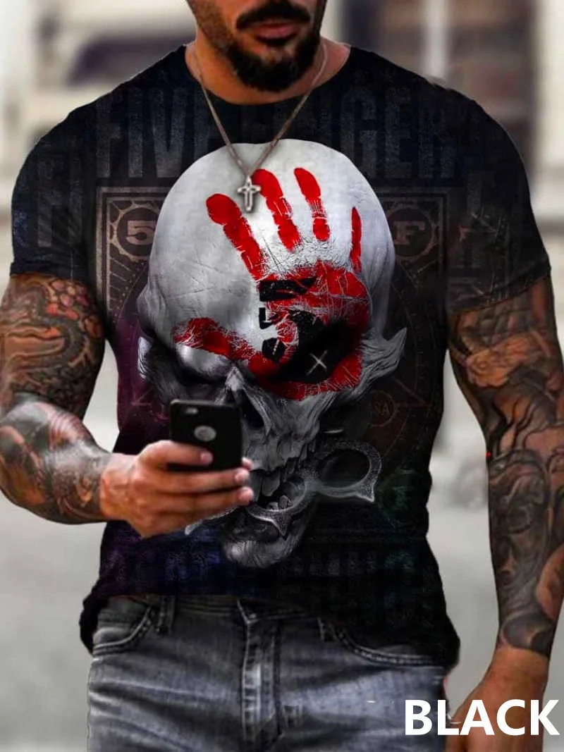 Fashion T-shirt wear 3D personality skull print t shirts for men harajuku Casual sports tops male oversized Streetwear
Fashion T-shirt wear 3D personality skull print t shirts for men harajuku Casual sports tops male oversized Streetwear