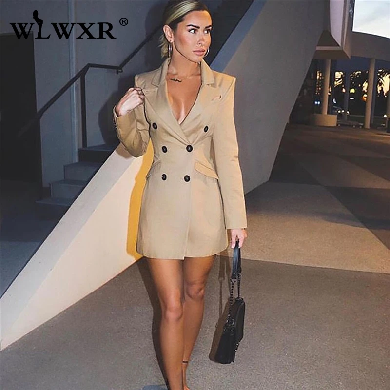 WLWXR Office Lady Blazer Dress Women 2019 Breasted Khaki Mini Sexy Bodycon Dress Autumn Ladies Celebrity Club Party Short Dress 
WLWXR Office Lady Blazer Dress Women 2019 Breasted Khaki Mini Sexy Bodycon Dress Autumn Ladies Celebrity Club Party Short Dress