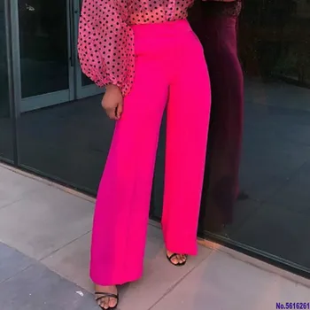 Women Rose Red Pants Wide Leg Trousers High Waist Office Lady With Zipper Elegant Classy Female Autumn All Match Bottoms Fashion
Women Rose Red Pants Wide Leg Trousers High Waist Office Lady With Zipper Elegant Classy Female Autumn All Match Bottoms Fashion