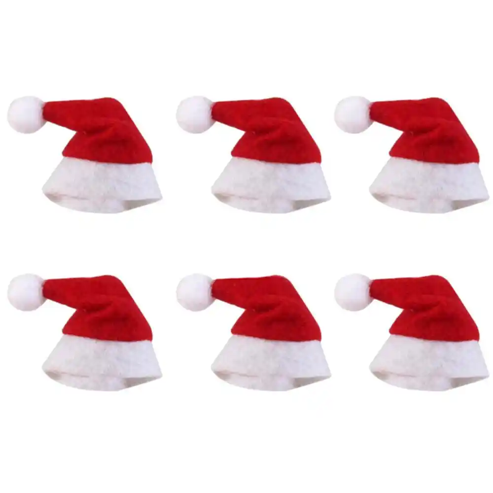 10pcs christmas mini santa claus hat xmas lollipop top topper