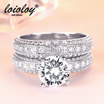 Factory direct 925 sterling silver 2 in 1 engagement wedding finger ring set for women free shipping
Factory direct 925 sterling silver 2 in 1 engagement wedding finger ring set for women free shipping