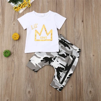 2020 Summer Toddler Baby Kid Boy Clothes KING Tops T-shirt Camo Pants Sport Set Outfits Set Casual Clothes 1-5 Years
2020 Summer Toddler Baby Kid Boy Clothes KING Tops T-shirt Camo Pants Sport Set Outfits Set Casual Clothes 1-5 Years