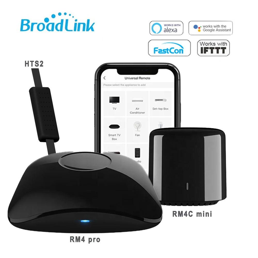 BroadLink RM4 Pro IR/ RF/WIFI, RM4C Mini WIFI IR Smart Universal Remote appliances Voice Controlled By Alexa Google Home
BroadLink RM4 Pro IR/ RF/WIFI, RM4C Mini WIFI IR Smart Universal Remote appliances Voice Controlled By Alexa Google Home