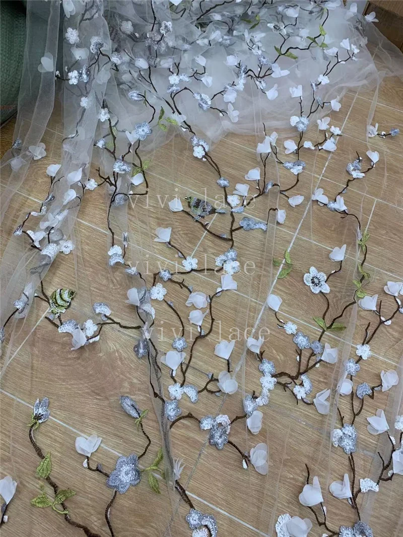 Birds Flower 5Yards XZX03# London Classic Socialite Quality 3D Embroidery Tulle Lace For Wedding/Evening Dress/Party Occasion
Birds Flower 5Yards XZX03# London Classic Socialite Quality 3D Embroidery Tulle Lace For Wedding/Evening Dress/Party Occasion
