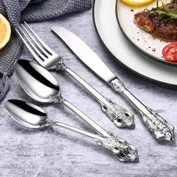 Dinnerware Set Luxury Cutlery Steel Set Quality 4Pcs Tableware Knives Forks Dining Dinner Set Western Food Restaurant
Dinnerware Set Luxury Cutlery Steel Set Quality 4Pcs Tableware Knives Forks Dining Dinner Set Western Food Restaurant