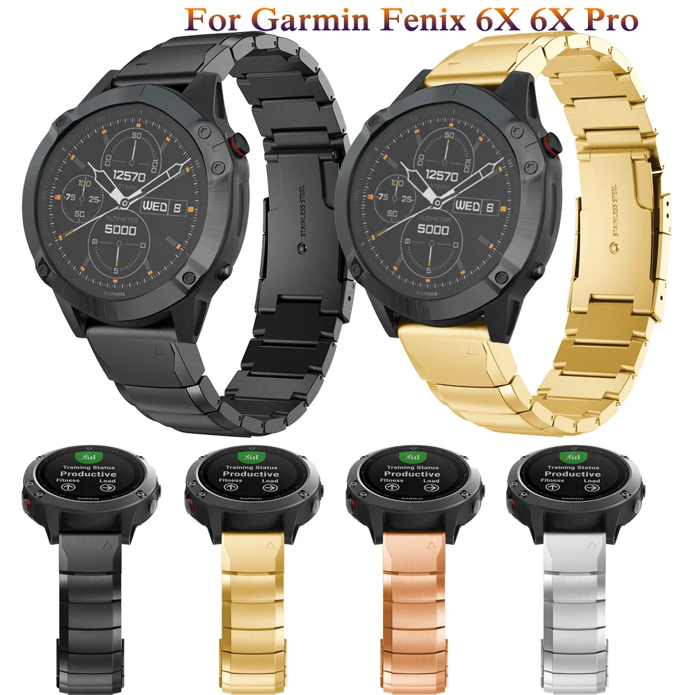 26mm classic Wrist bands For Garmin Fenix 6X One Bead Quick Release Strap Stainless Steel Metal Bracelet For Garmin Fenix 5X 
26mm classic Wrist bands For Garmin Fenix 6X One Bead Quick Release Strap Stainless Steel Metal Bracelet For Garmin Fenix 5X