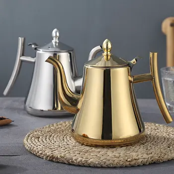 1L/1.5L Thickened Tea Pot With Filter Long Mouth Stainless Steel Teapot Tea Kettle Hotel Coffee Pot Restaurant Induction Cooker
1L/1.5L Thickened Tea Pot With Filter Long Mouth Stainless Steel Teapot Tea Kettle Hotel Coffee Pot Restaurant Induction Cooker