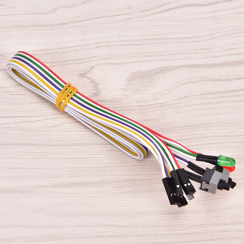 

ATX пк компьютерный кабель питания материнской платы 2 переключателя вкл/выкл/Сброс с/светодиодная подсветка 68 см светодиодный светильник ПК переключатель сброса питания