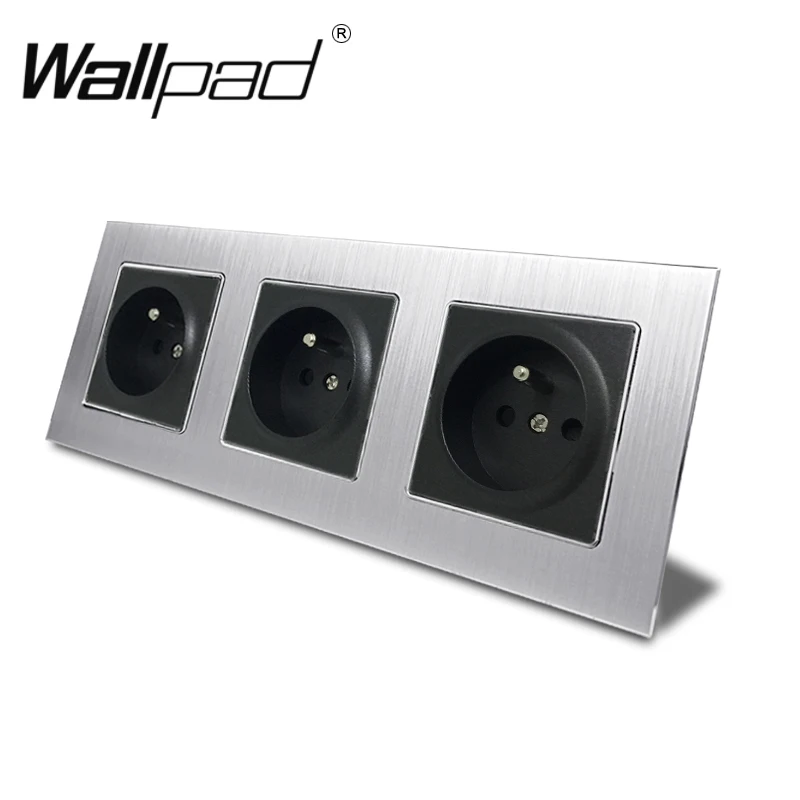 Triple French Socket Wallpad 234*86mm Silver Satin Metal Panel 16A Wall EU French Power Wall Socket with Claws Back Round Box
Triple French Socket Wallpad 234*86mm Silver Satin Metal Panel 16A Wall EU French Power Wall Socket with Claws Back Round Box