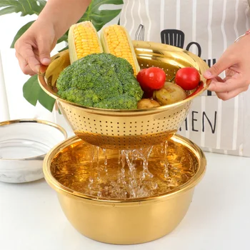 3 In 1 Round Rice Wash Bowl Fruit Carrot Grater Home Drain Basket Strainer Stainless Steel Colander Set Over Sink Potato Peeler
3 In 1 Round Rice Wash Bowl Fruit Carrot Grater Home Drain Basket Strainer Stainless Steel Colander Set Over Sink Potato Peeler