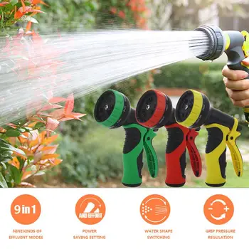 Washing Gun Nozzle Water Gun Sprayer Convenient Practical Durable 9 Pattern Plastic Garden Lawn Watering Hose High Pressure
Washing Gun Nozzle Water Gun Sprayer Convenient Practical Durable 9 Pattern Plastic Garden Lawn Watering Hose High Pressure