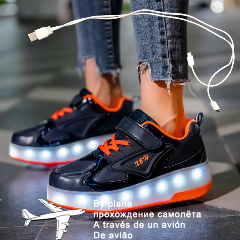 2021 New 28-41 USB Charging Children Sneakers With 2 Wheels Girls Boys Led Shoes Kids Sneakers With Wheels Roller Skate Shoes
2021 New 28-41 USB Charging Children Sneakers With 2 Wheels Girls Boys Led Shoes Kids Sneakers With Wheels Roller Skate Shoes