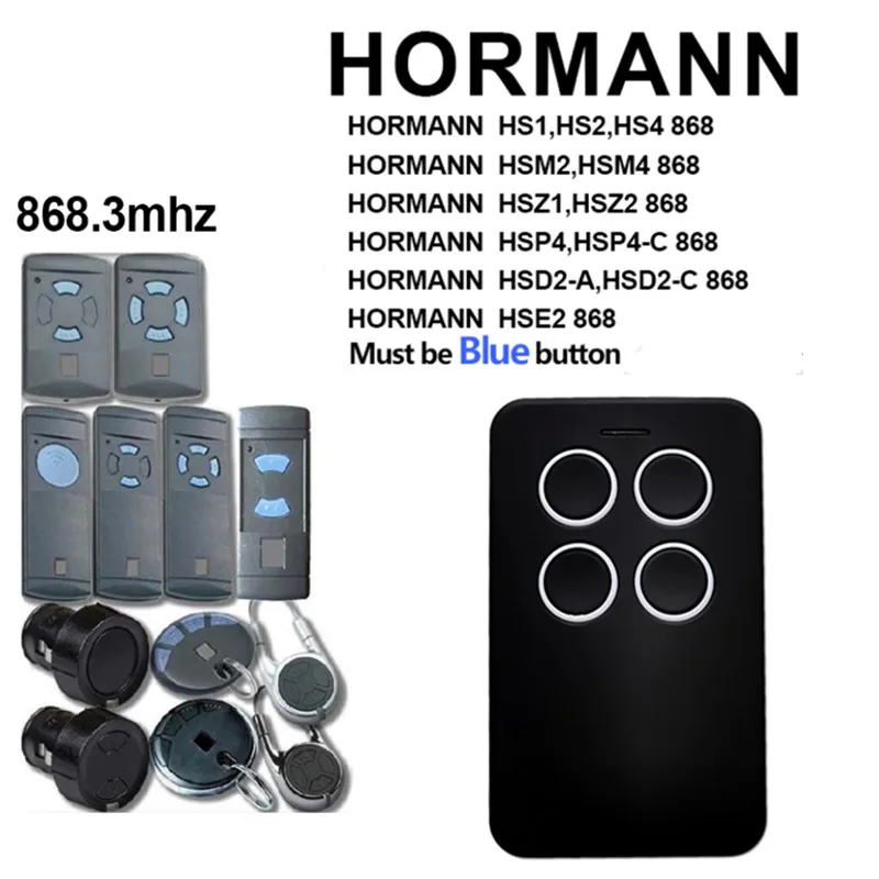 4 Key Buttons Garage Gate Door Remote Control HORMANN HSM2 HSM4 MARANTEC Digital 384 D302 D304 868mhz Garage Door Opener
4 Key Buttons Garage Gate Door Remote Control HORMANN HSM2 HSM4 MARANTEC Digital 384 D302 D304 868mhz Garage Door Opener