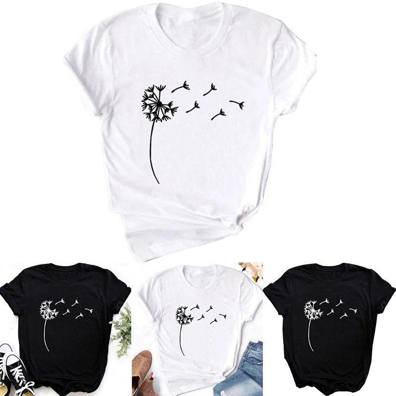2020 Summer Dandelion Print Round Neck T-Shirts for Women Casual Plus Size Tees Tops Female New Fashion Loose Tshirt Clothes
2020 Summer Dandelion Print Round Neck T-Shirts for Women Casual Plus Size Tees Tops Female New Fashion Loose Tshirt Clothes