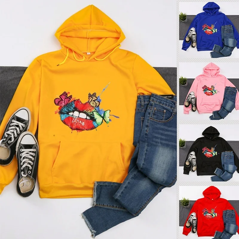 Dreamlikelin Fashion Women's Sweatshirt Spring Autumn Ulzzang Hoodie Sexy Lip Butterfly Print Plus Size Women Pullover
Dreamlikelin Fashion Women's Sweatshirt Spring Autumn Ulzzang Hoodie Sexy Lip Butterfly Print Plus Size Women Pullover
