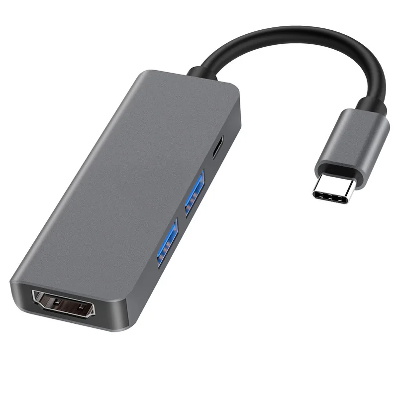 USB-C Type C Hub Adapter With 4K HDMI Dual USB 3.0 USB C 4 in 1 Converter Adapter Cable for MacBook Laptop 3840X2160P/30HZ
USB-C Type C Hub Adapter With 4K HDMI Dual USB 3.0 USB C 4 in 1 Converter Adapter Cable for MacBook Laptop 3840X2160P/30HZ