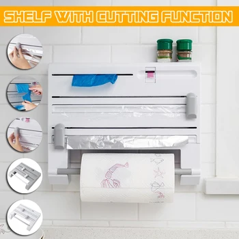 6 in 1 Multifunction Cling Film Cutter Wall Holder Cling Film Tins Foil Paper Roll Authentic Wall Mounted Roll Dispenser
6 in 1 Multifunction Cling Film Cutter Wall Holder Cling Film Tins Foil Paper Roll Authentic Wall Mounted Roll Dispenser