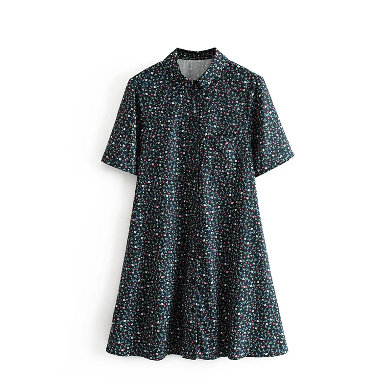 Elegant Women Vintage Chic Floral Print Button Lapel Collar Mini Dress 2019 Stylish Short Sleeve Dresses Casual Vestidos Mujer
Elegant Women Vintage Chic Floral Print Button Lapel Collar Mini Dress 2019 Stylish Short Sleeve Dresses Casual Vestidos Mujer