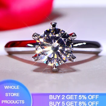 Diamond Test Positive! Classic 0.5ct 1.0ct 1.5ct 2.0ct 3.0ct Diamond Ring Original Solid White Gold Wedding Rings For Women 
Diamond Test Positive! Classic 0.5ct 1.0ct 1.5ct 2.0ct 3.0ct Diamond Ring Original Solid White Gold Wedding Rings For Women