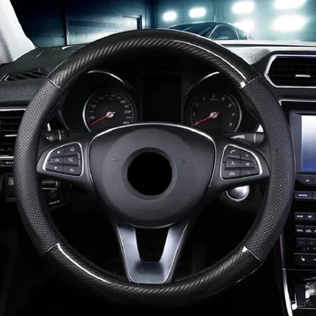 38CM Carbon Fiber Leather Matching Sports Hand-sewn Steering Wheel Cover Universal Car Handle Non-slip Wear Braid Wheel Covers 
38CM Carbon Fiber Leather Matching Sports Hand-sewn Steering Wheel Cover Universal Car Handle Non-slip Wear Braid Wheel Covers