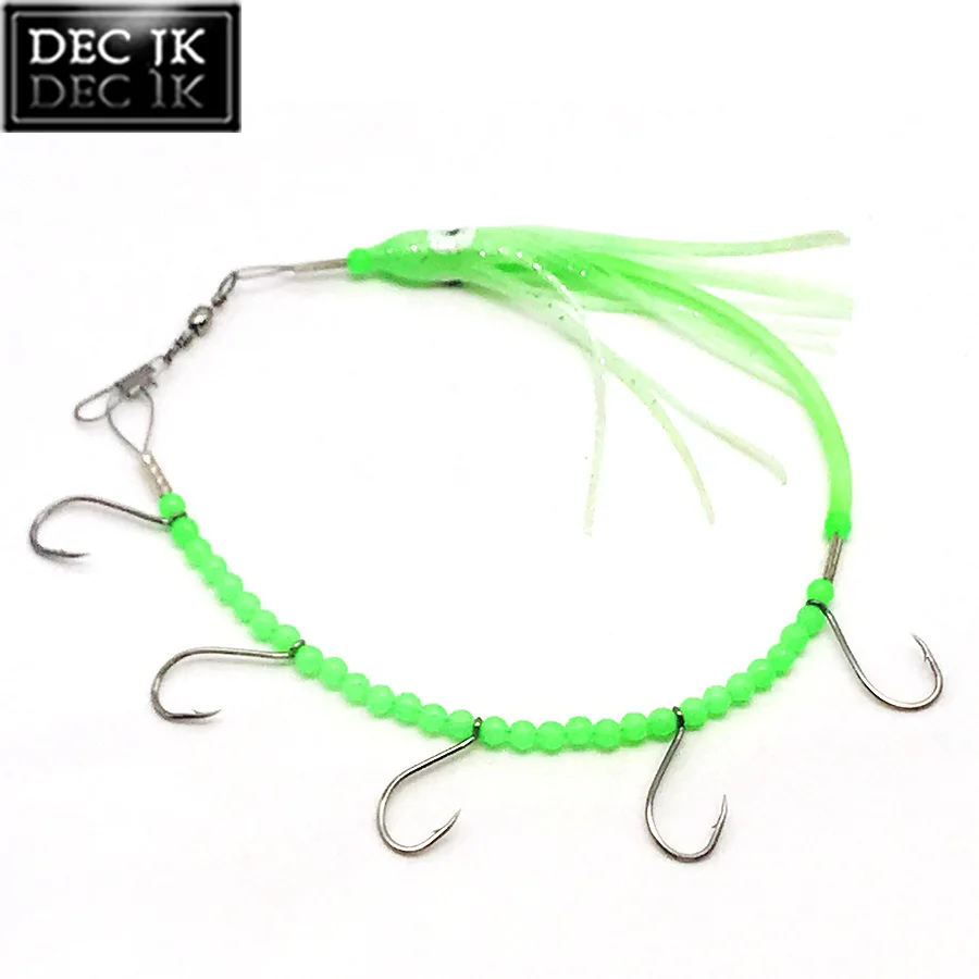 Description Picture 6 of itemEasy Shiner Sea Fishing Lures/Bait/Tackle Sabiki/Texas Rigs Herring Trolling Glow Octopus Squid Swivels/String Hooks Maruseigo