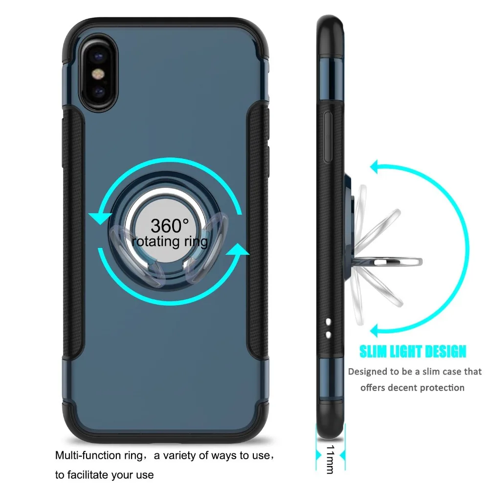 Case For iPhone X Xr Xs Max Cover Luxury Magnetic Finger Holder Anti-knock (2)