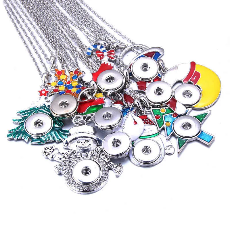 Christmas Tree Snap Jewelry Vintage Metal Snowman Deer Snowflake 18mm Snap Button Necklace For Women Snap Pendant Necklace
Christmas Tree Snap Jewelry Vintage Metal Snowman Deer Snowflake 18mm Snap Button Necklace For Women Snap Pendant Necklace