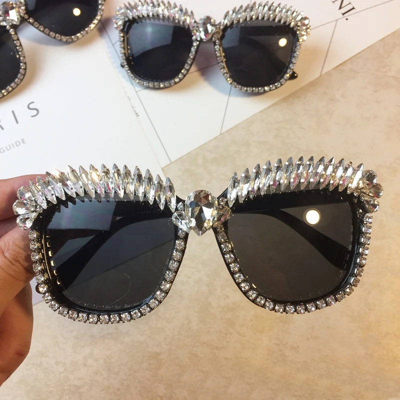Фото Женские солнцезащитные очки кошачий глаз с кристаллами | Аксессуары для одежды