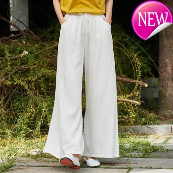 2020 Summer Wonderland Cotton Linen Pants Women's Loose Trousers Spring Wide Leg Pants Female Elastic Waist Solid Big Size
2020 Summer Wonderland Cotton Linen Pants Women's Loose Trousers Spring Wide Leg Pants Female Elastic Waist Solid Big Size
