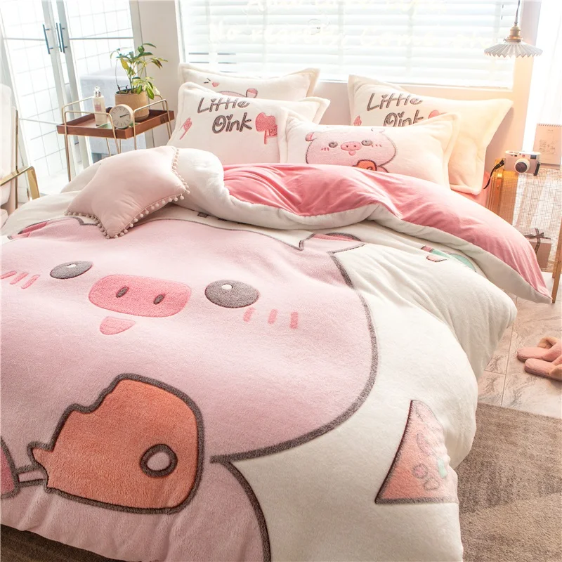 Cartoon Crystal Coral Velvet Family of Four Bedding Thick Double-Sided Flannel Quilt Cover Baby Milk Velvet Bed Sheet 
Cartoon Crystal Coral Velvet Family of Four Bedding Thick Double-Sided Flannel Quilt Cover Baby Milk Velvet Bed Sheet