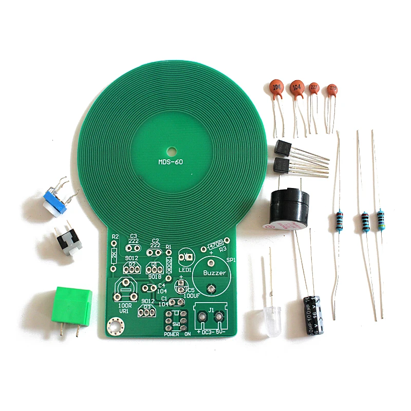 Metal Detector Electronic DC 3V-5V 60mm Non-contact Sensor Board Module Electronic Part Metal Detector With Battery Case DIY
Metal Detector Electronic DC 3V-5V 60mm Non-contact Sensor Board Module Electronic Part Metal Detector With Battery Case DIY